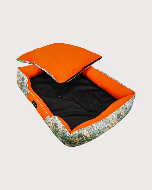 Furbeez Pet Beds: Medium Doodle Beds Orange