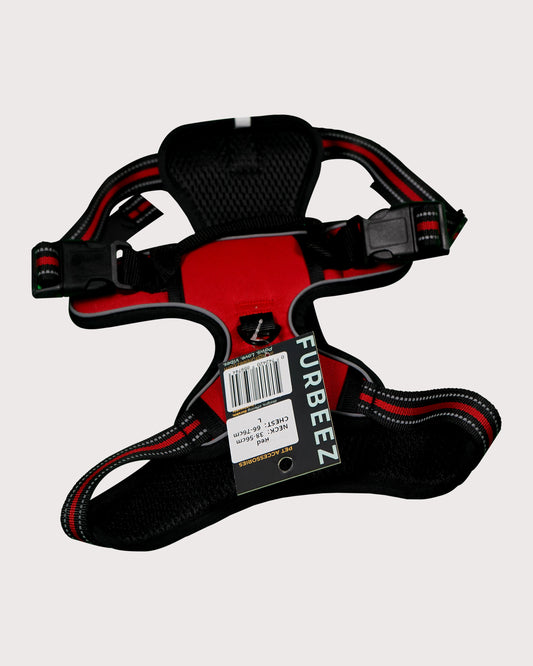 Furbeez Pet Accessories : Dog Harness Red/Large