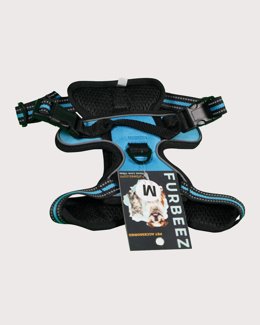 Furbeez Pet Accessories : Dog Harness Blue/Medium