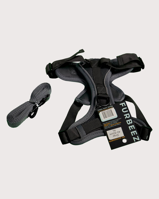 Furbeez Pet Accessories : Dog Harness Gray/XL