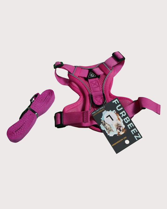 Furbeez Pet Accessories : Dog Harness Pink/Large