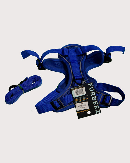 Furbeez Pet Accessories : Dog Harness Blue/XL