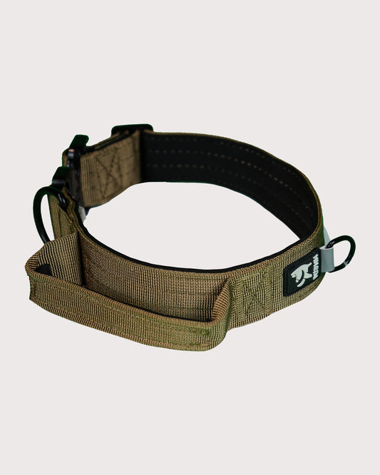 Furbeez Pet Accessories : Khaki Tactical Dog Collar Medium