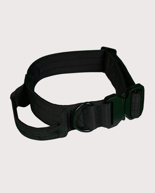Furbeez Pet Accessories : Black Tactical Dog Collar Large