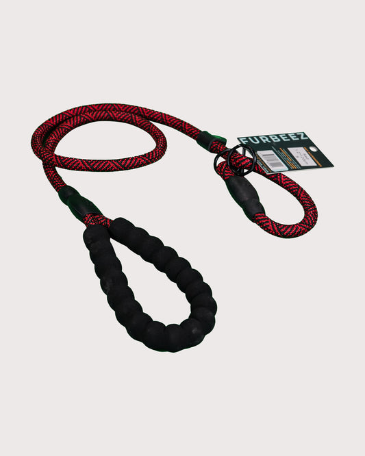 Furbeez Pet Accessories : Braided Dog Leash Red/Small