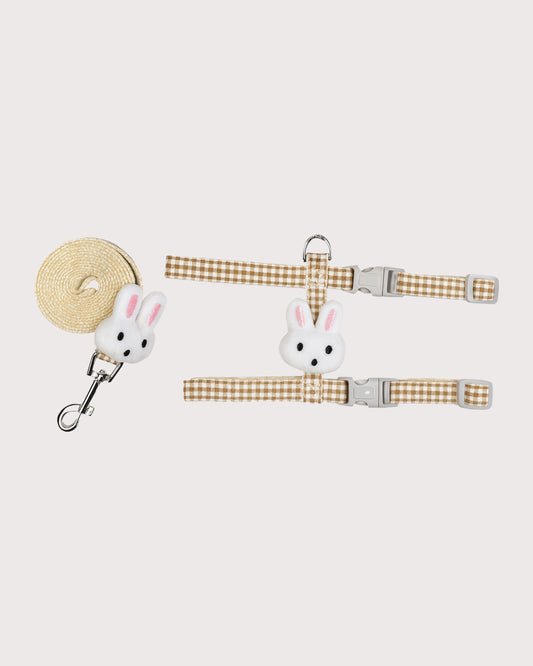 Furbeez Pet Accessories : Coffee Bunny Harness & Leash Set L
