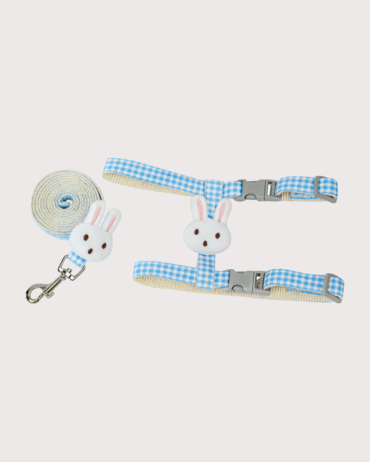Furbeez Pet Accessories : Blue Bunny Harness & Leash Set L