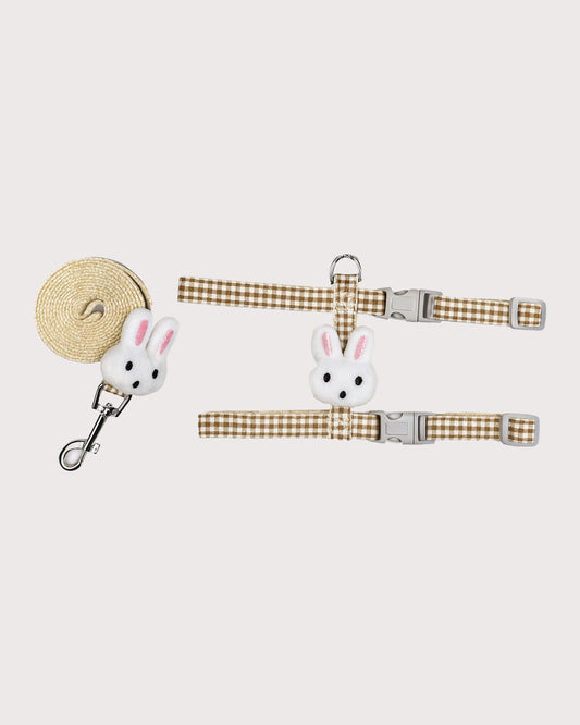 Furbeez Pet Accessories : Coffee Bunny Harness & Leash Set M