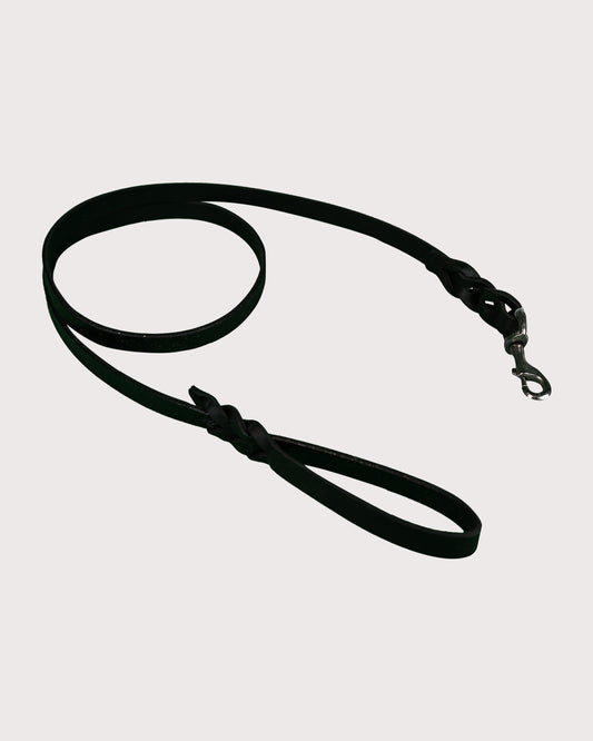 Furbeez Pet Accessories : Braided Leather Dog Leash Black/Medium 0.4*1.8*160 cm