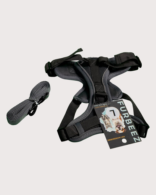 Furbeez Pet Accessories : Dog Harness Gray/Large