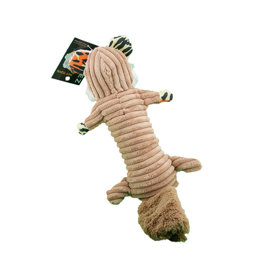 Furbeez Dog Toy: Beige Squeaky Peaver Toy Furbeez
