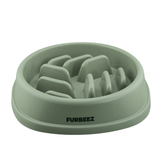 Furbeez Pet Accessories : Pet Slow Food Bowl Green Furbeez