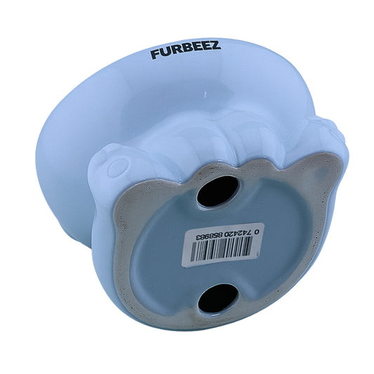 Furbeez Pet Accessories : Ceramic Pet Water/Food Bowl Blue