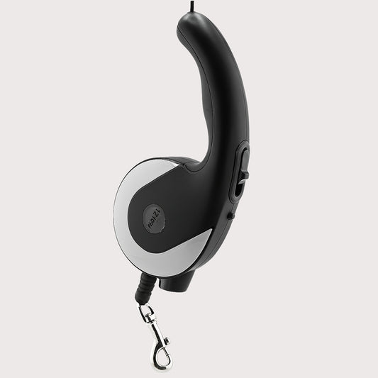 Furbeez Pet Accessories : Retractable leash Black/Gray medium