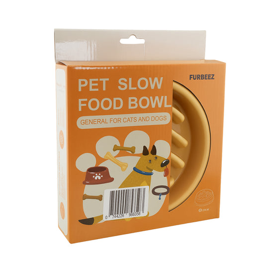 Furbeez Pet Accessories : Pet Slow Food Bowl Yellow