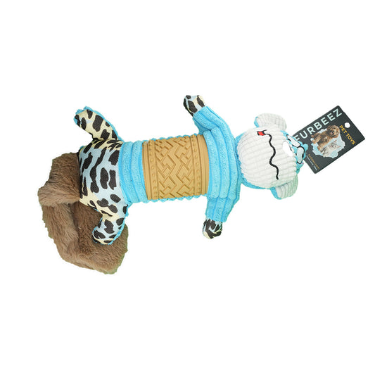 Furbeez Dog Toy: Blue Squeaky Peaver Toy Furbeez