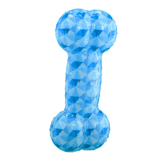 Furbeez Dog Toy : Blue Squeaky Bone toy Furbeez