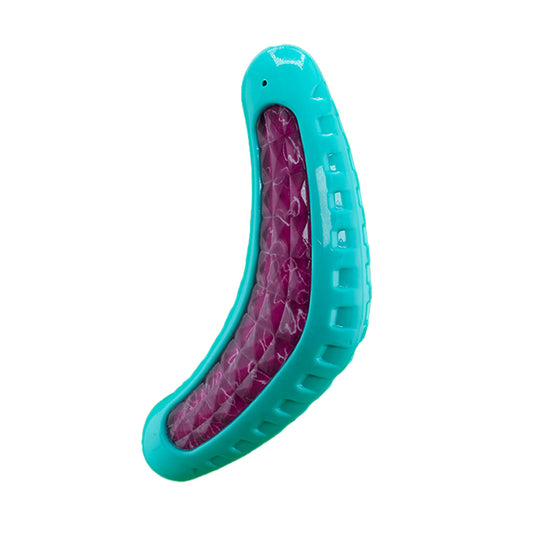 Furbeez Dog Toy : Green/Red Boomerang Furbeez