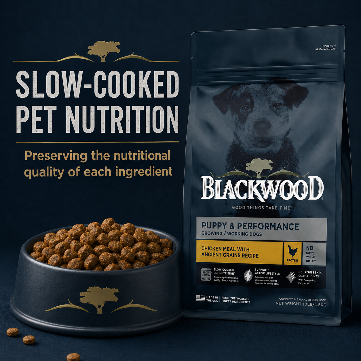 Blackwood Puppy & performance Chicken meal with ancient grain Recipe/ 4.5 kg