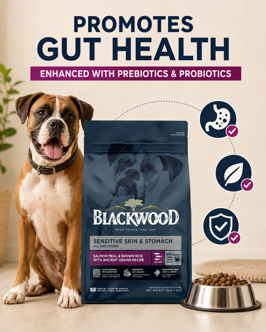 Blackwood Salmon Meal & brown Rice with ancient grains Recipe All life stages dog/ 4.5 kg