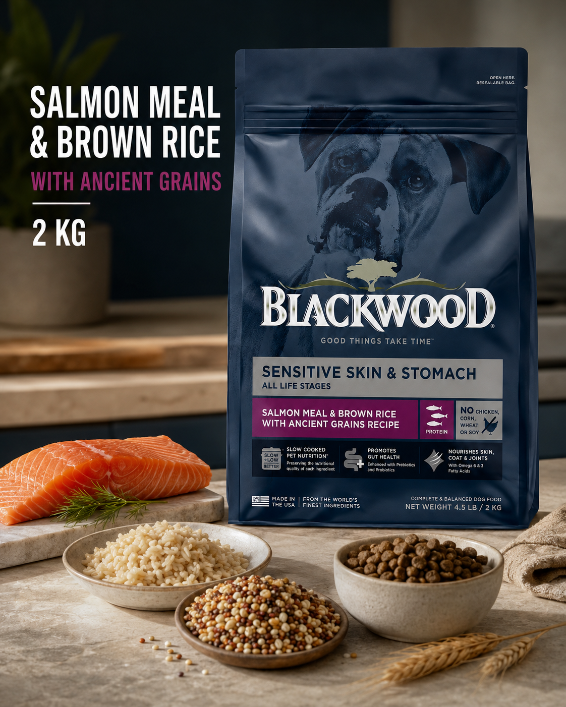 Blackwood Salmon Meal & brown Rice with ancient grains Recipe All life stages dog/ 2 kg