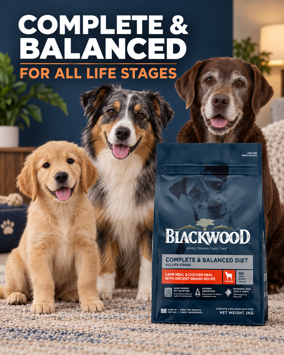 Blackwood Lamb Meal & Chicken meal with ancient grain Recipe All life Stages/ 2kg