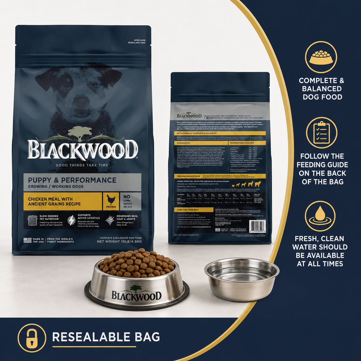 Blackwood Puppy & Performance Chicken Meal with Ancient Grain Recipe/ 2 Kg