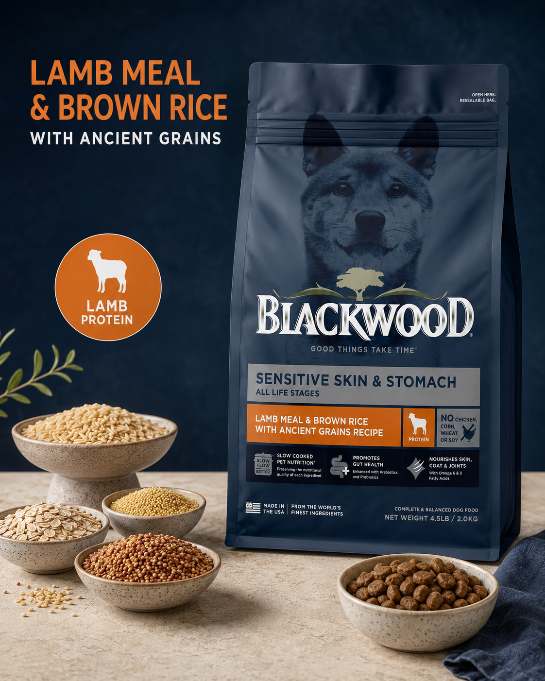 Blackwood Lamb Meal & brown Rice with ancient grains Recipe All life stages dog/ 2 kg