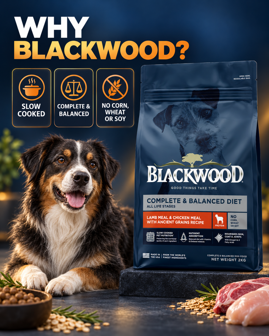 Blackwood Lamb Meal & Chicken meal with ancient grain Recipe All life Stages/ 2kg