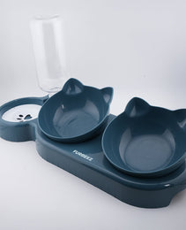 Furbeez Pet Accessories : PetDuo Set Water/Food Bowl Blue Furbeez