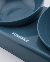 Furbeez Pet Accessories : PetDuo Set Water/Food Bowl Blue Furbeez