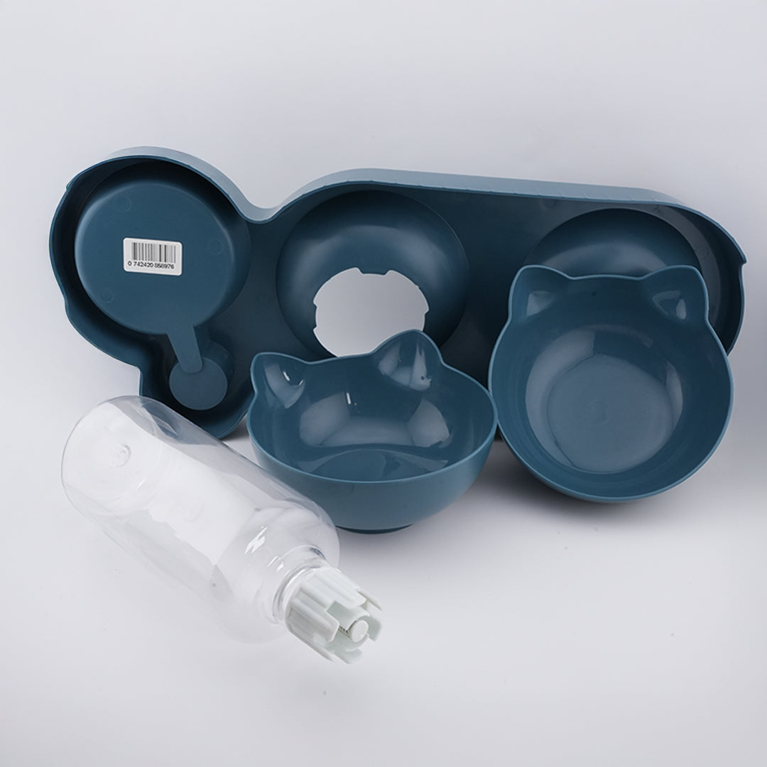 Furbeez Pet Accessories : PetDuo Set Water/Food Bowl Blue Furbeez