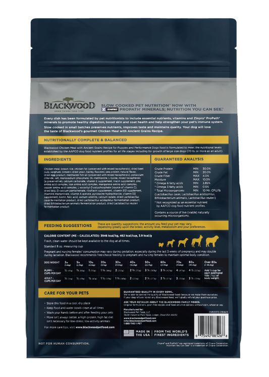 Blackwood Puppy & Performance Chicken Meal with Ancient Grain Recipe/ 2 Kg
