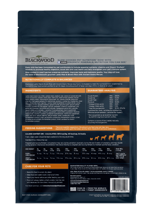 Blackwood Lamb Meal & brown Rice with ancient grains Recipe All life stages dog/ 2 kg