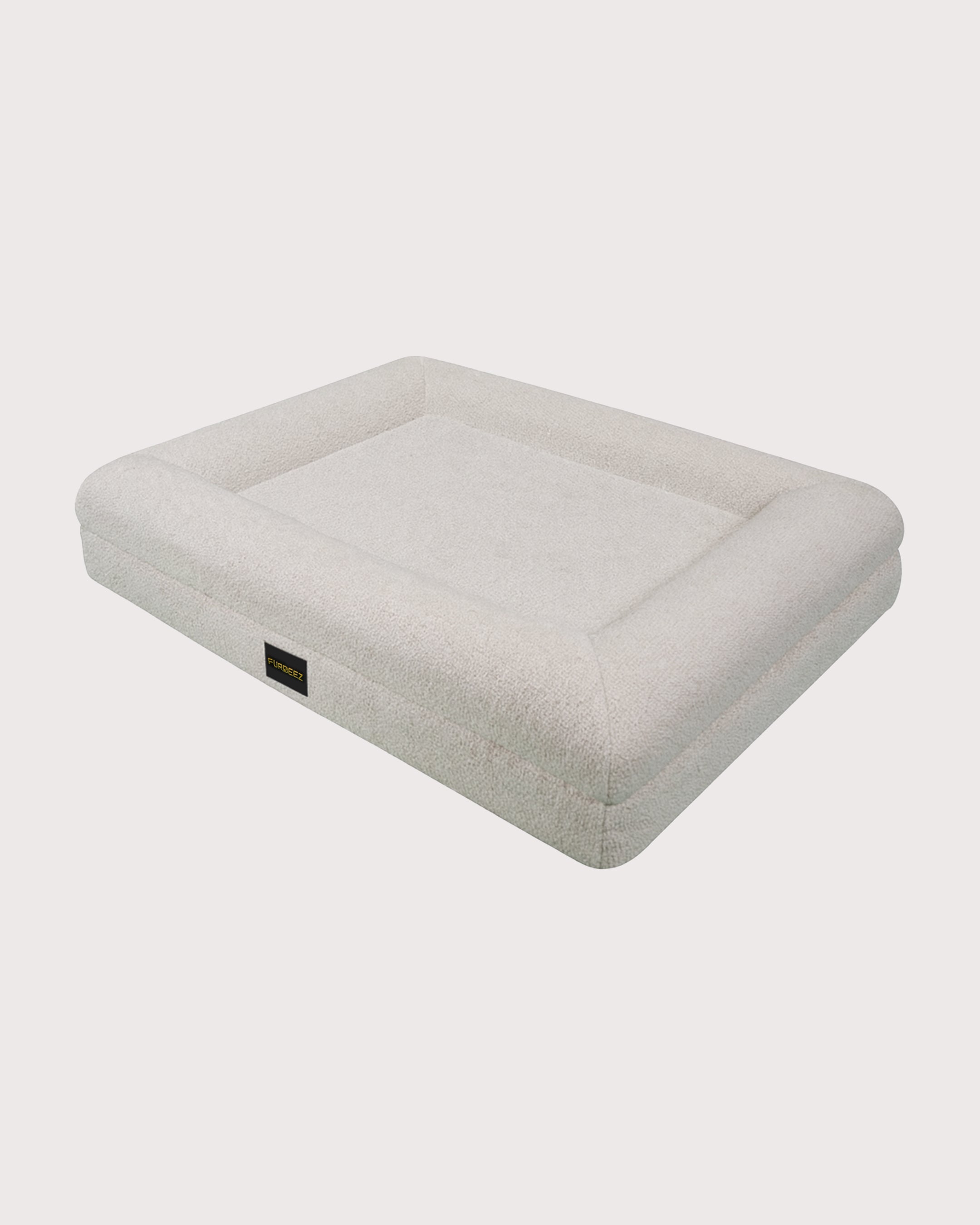 Furbeez Pet Beds: Small Orthopedic memory foam bed Cream