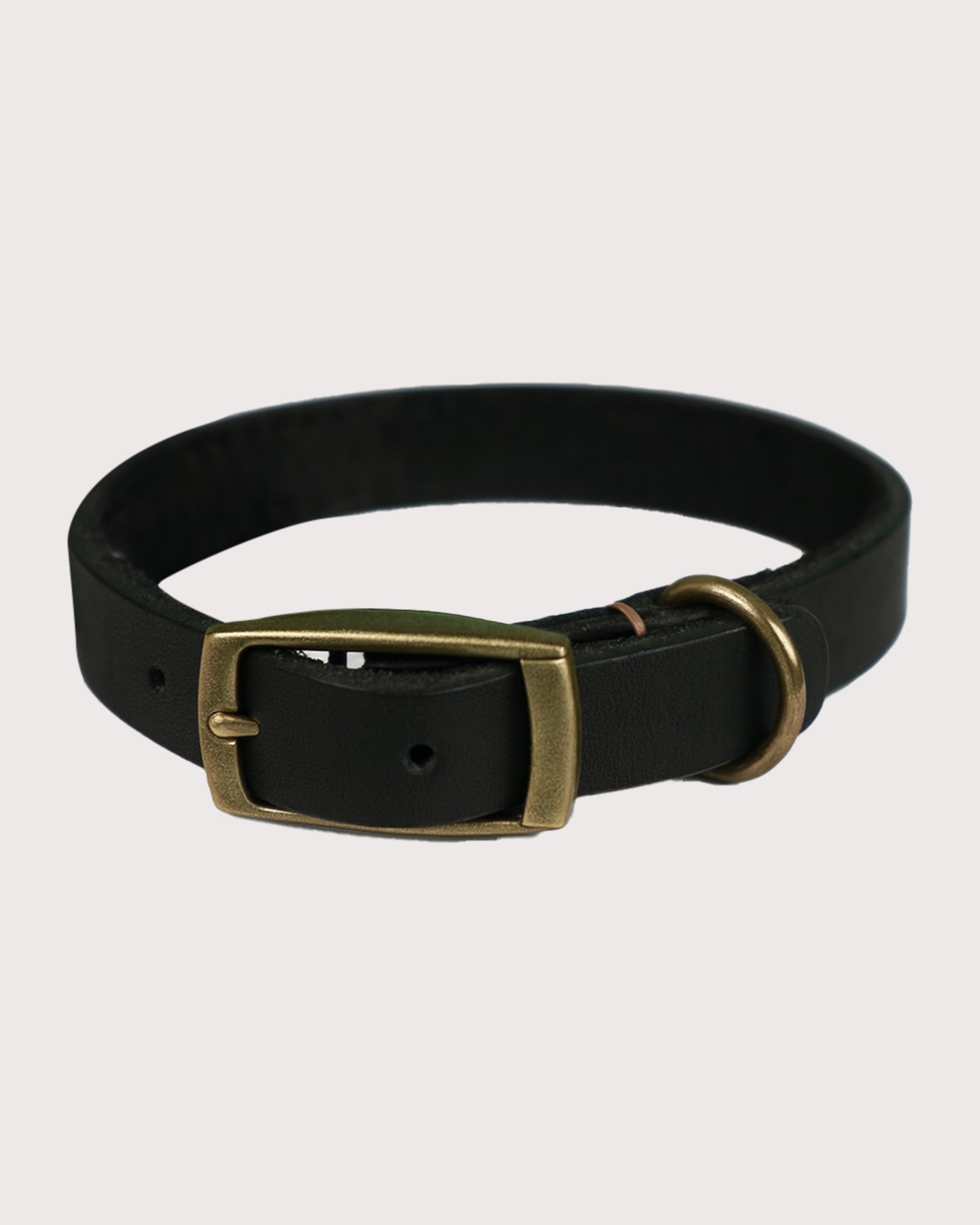 Furbeez Pet Accessories : Black Leather Dog Collar Large