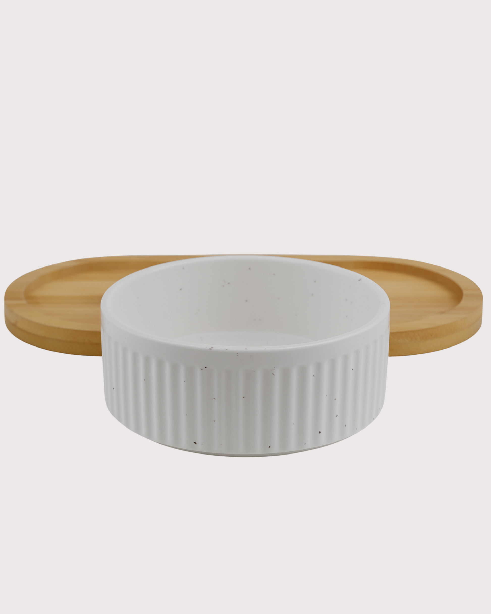 Furbeez Pet Accessories : Ceramic Dual Pet water Food Bowl White Furbeez