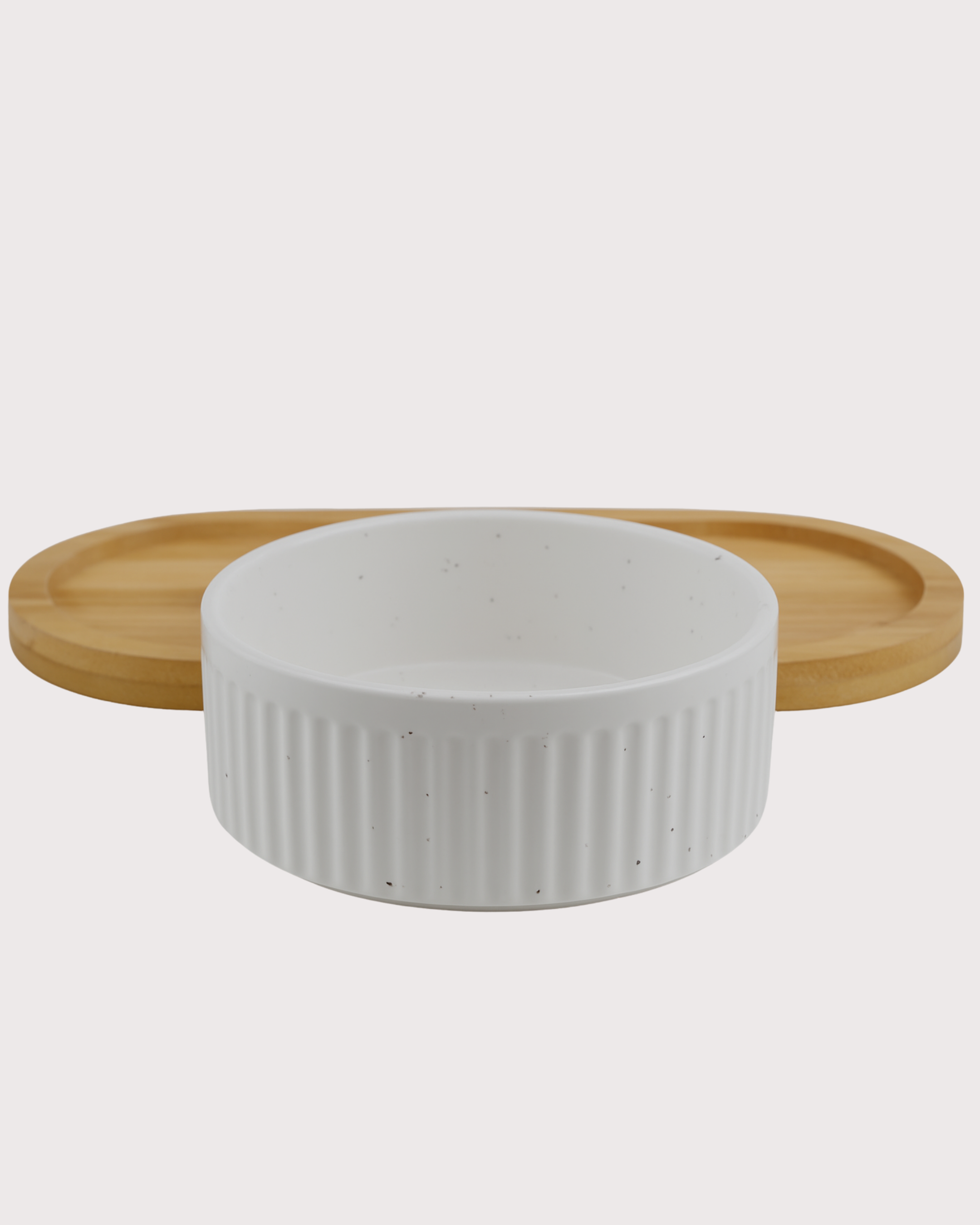 Furbeez Pet Accessories : Ceramic Dual Pet water Food Bowl White Furbeez