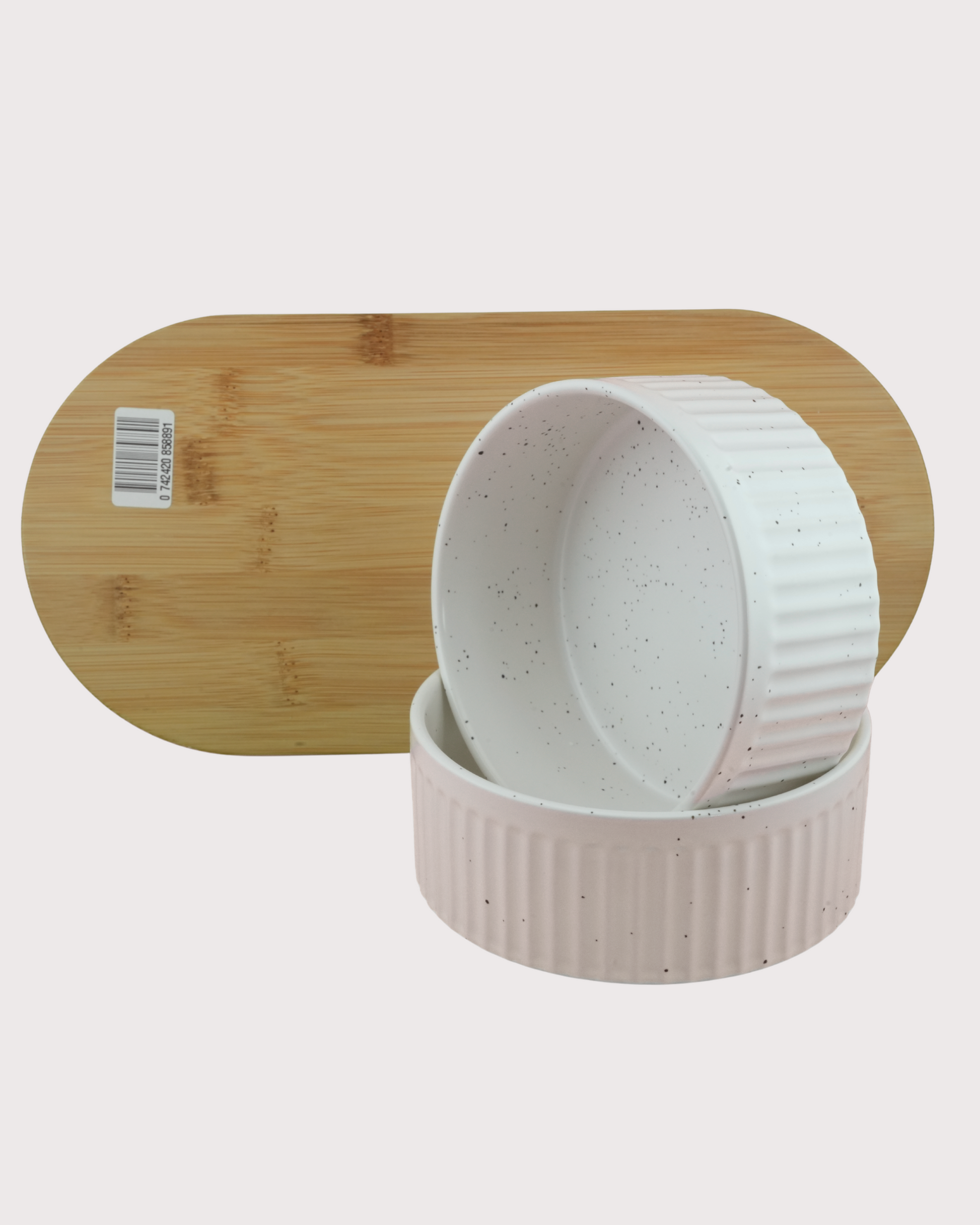 Furbeez Pet Accessories : Ceramic Dual Pet water Food Bowl White Furbeez