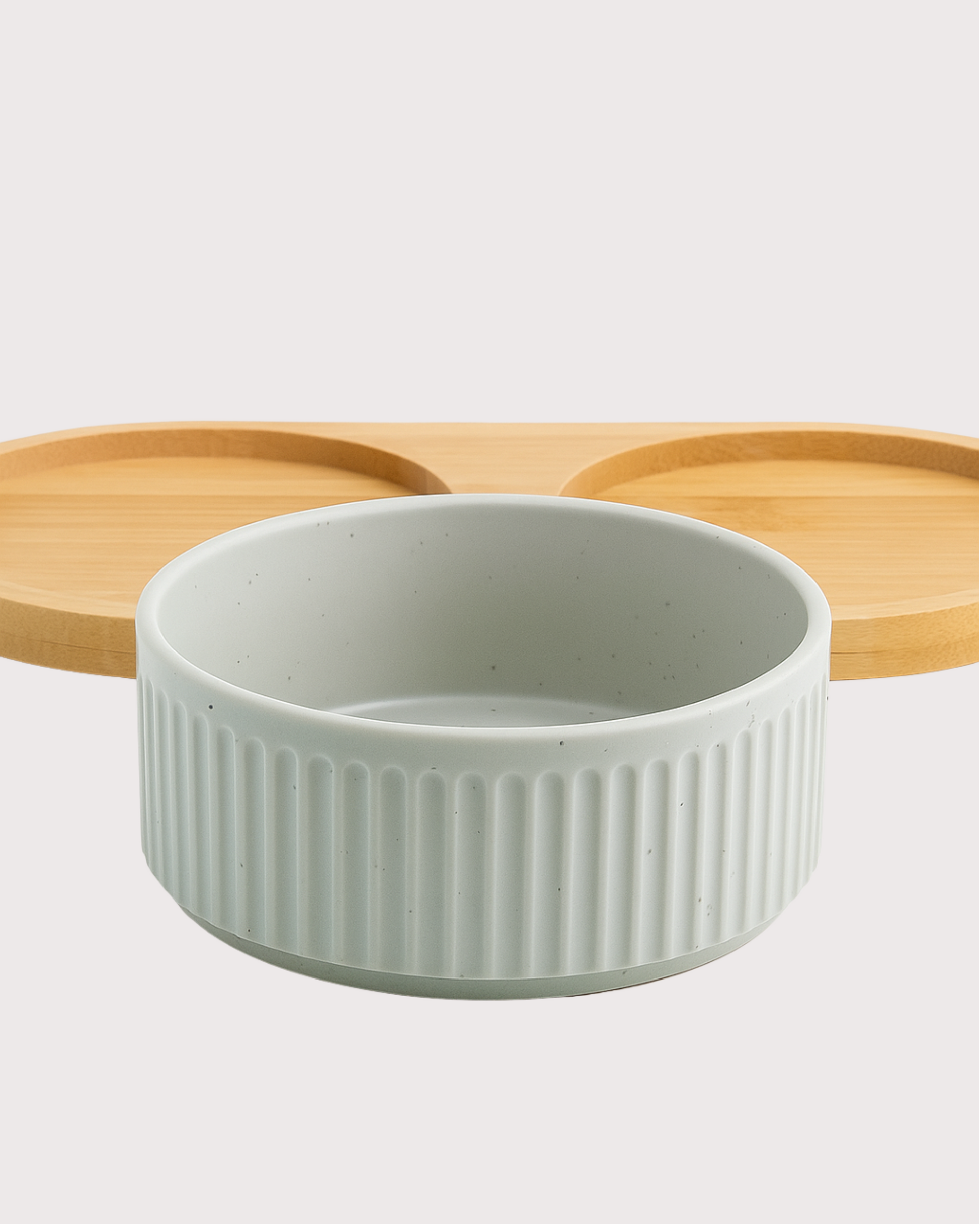 Furbeez Pet Accessories : Ceramic Dual Pet water Food Bowl Green Furbeez