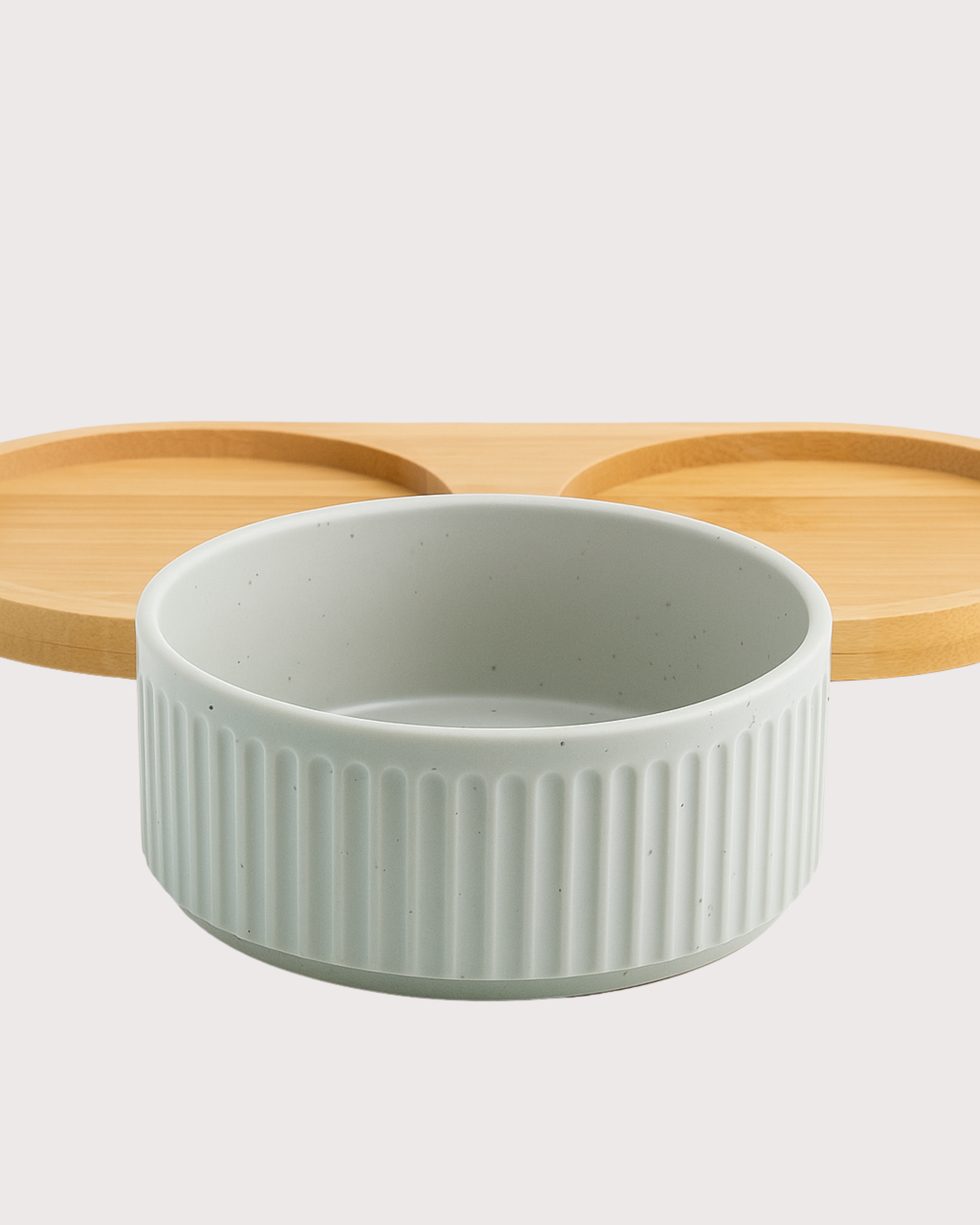 Furbeez Pet Accessories : Ceramic Dual Pet water Food Bowl Green Furbeez
