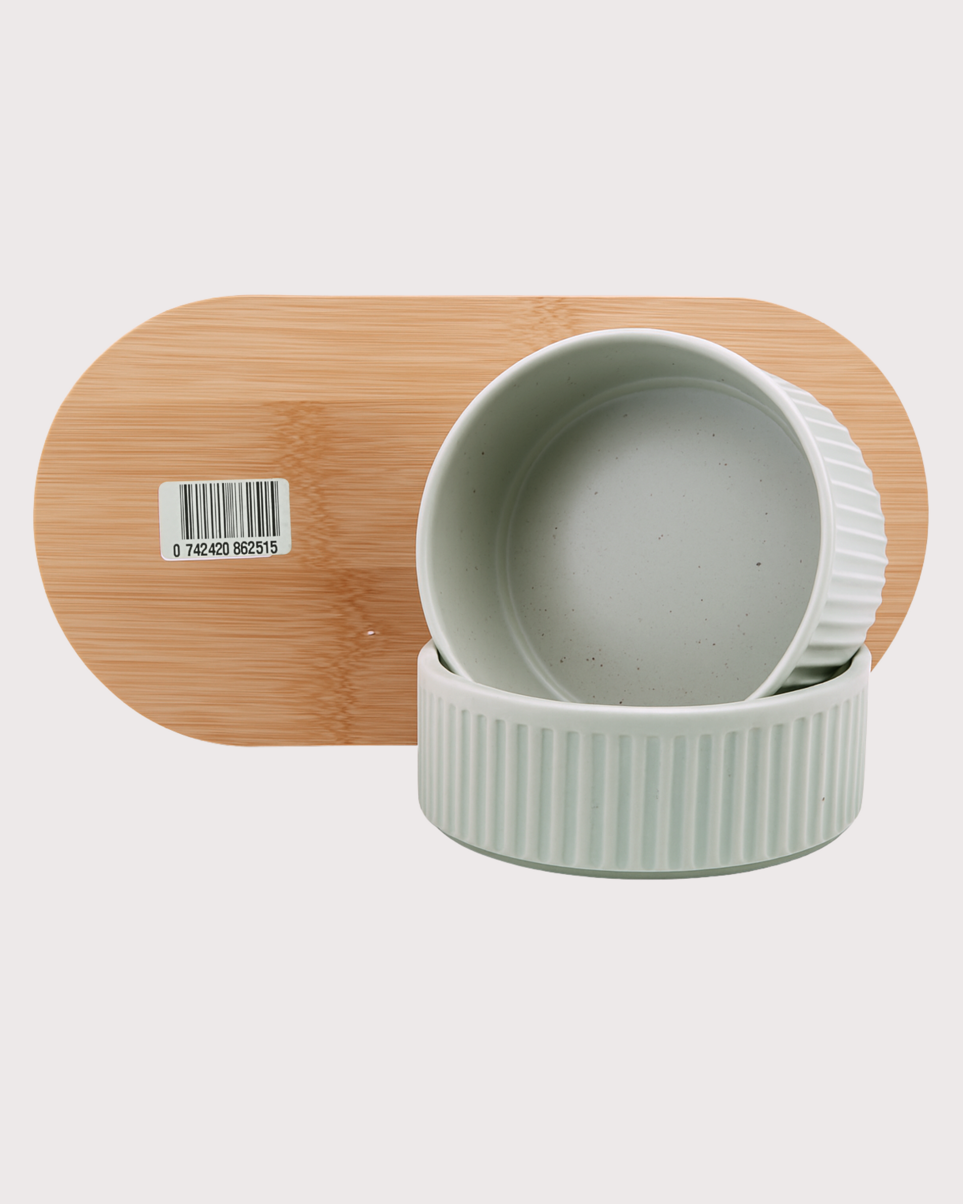 Furbeez Pet Accessories : Ceramic Dual Pet water Food Bowl Green Furbeez