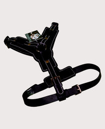 Furbeez Pet Accessories : Black Dog Genuine Leather Harness Large