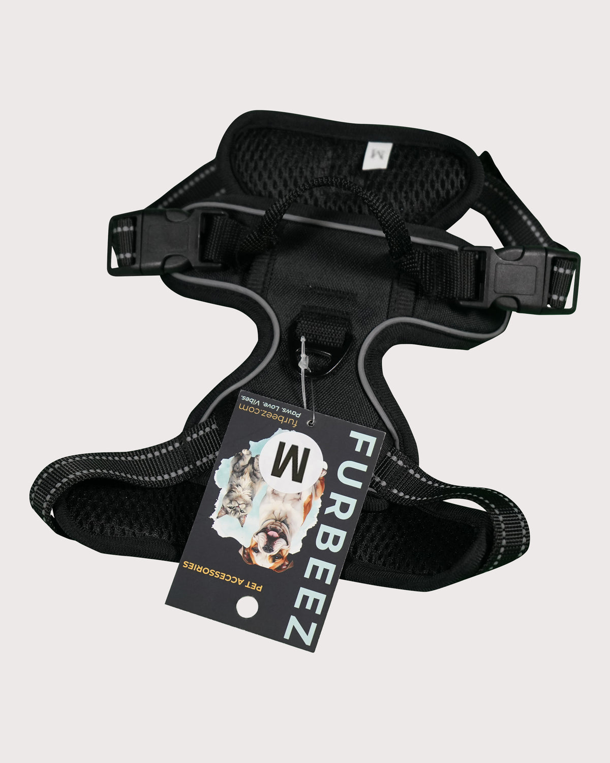 Furbeez Pet Accessories : Dog Harness Black/Medium
