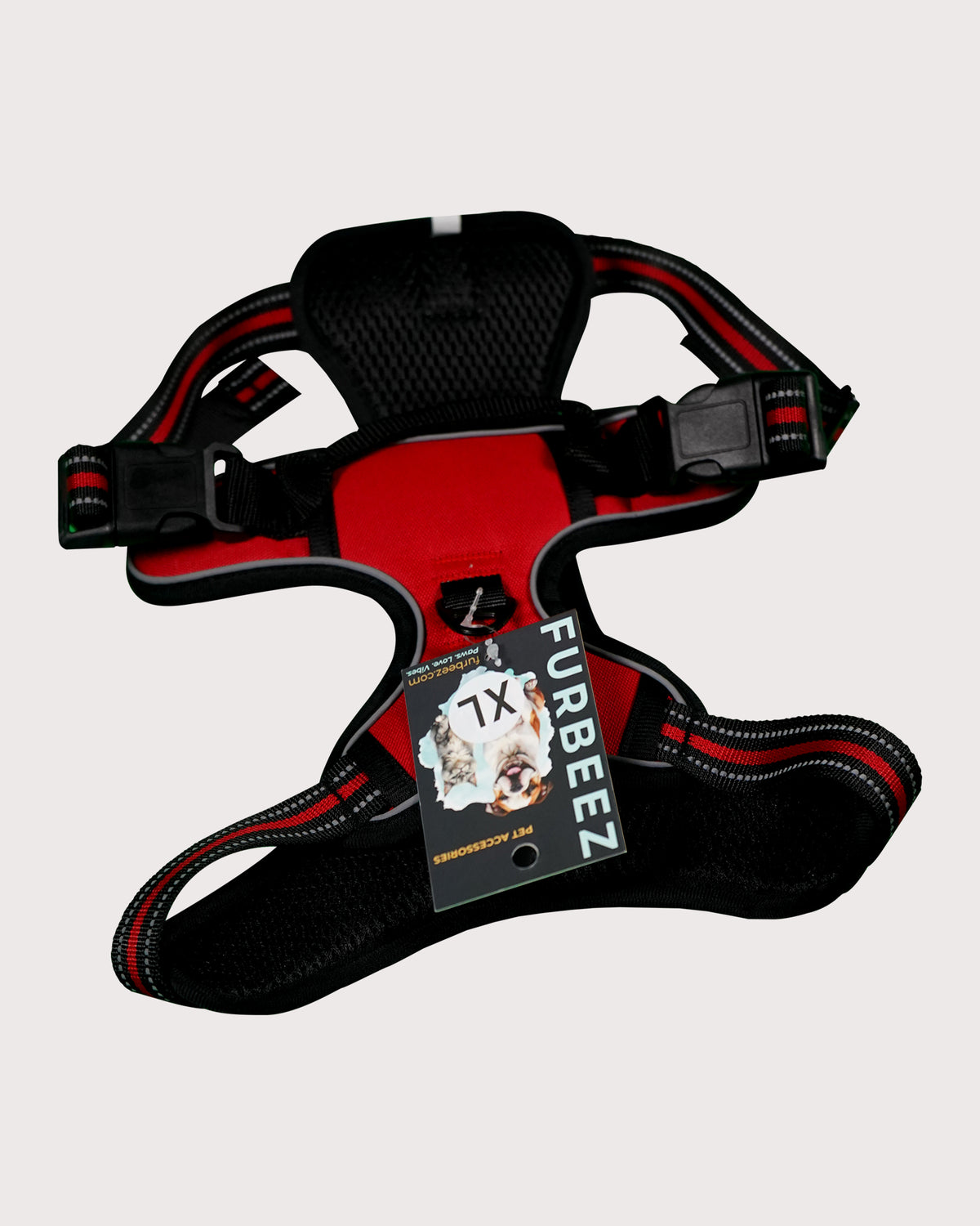 Furbeez Pet Accessories : Dog Harness Red/XL