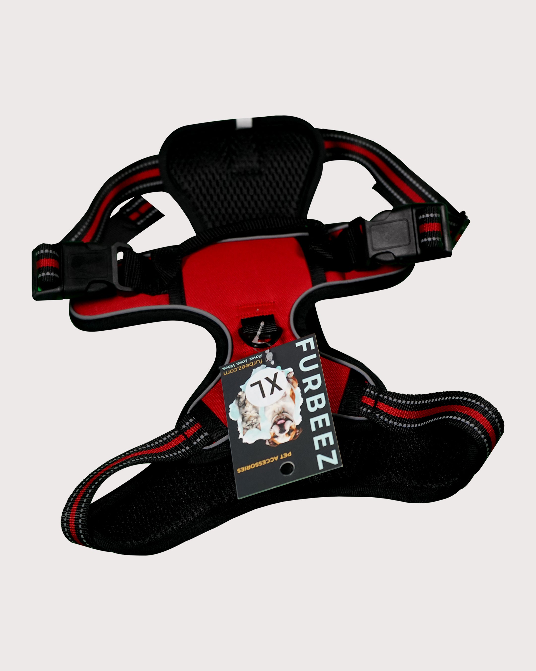 Furbeez Pet Accessories : Dog Harness Red/XL