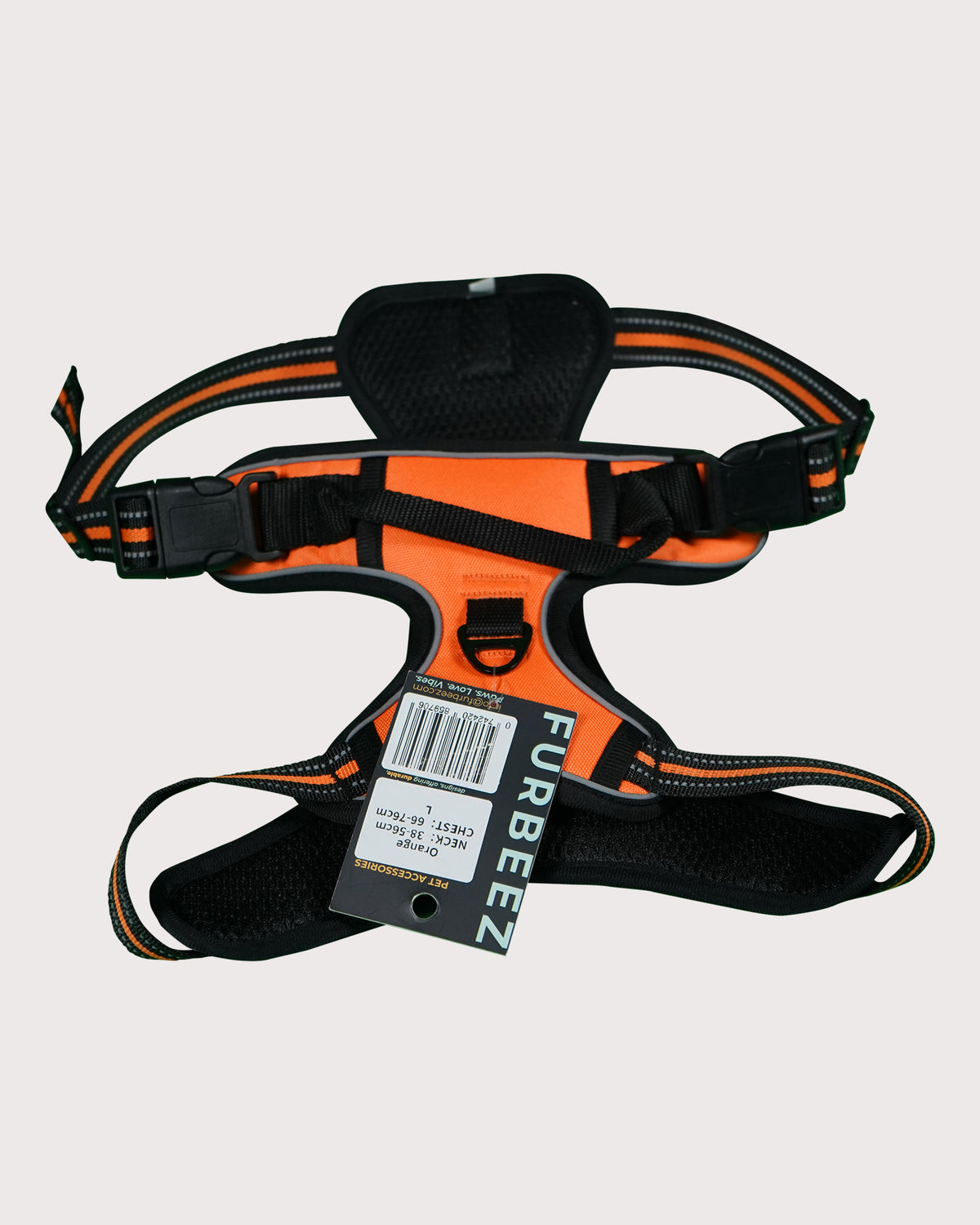 Furbeez Pet Accessories : Dog Harness Orange/Large