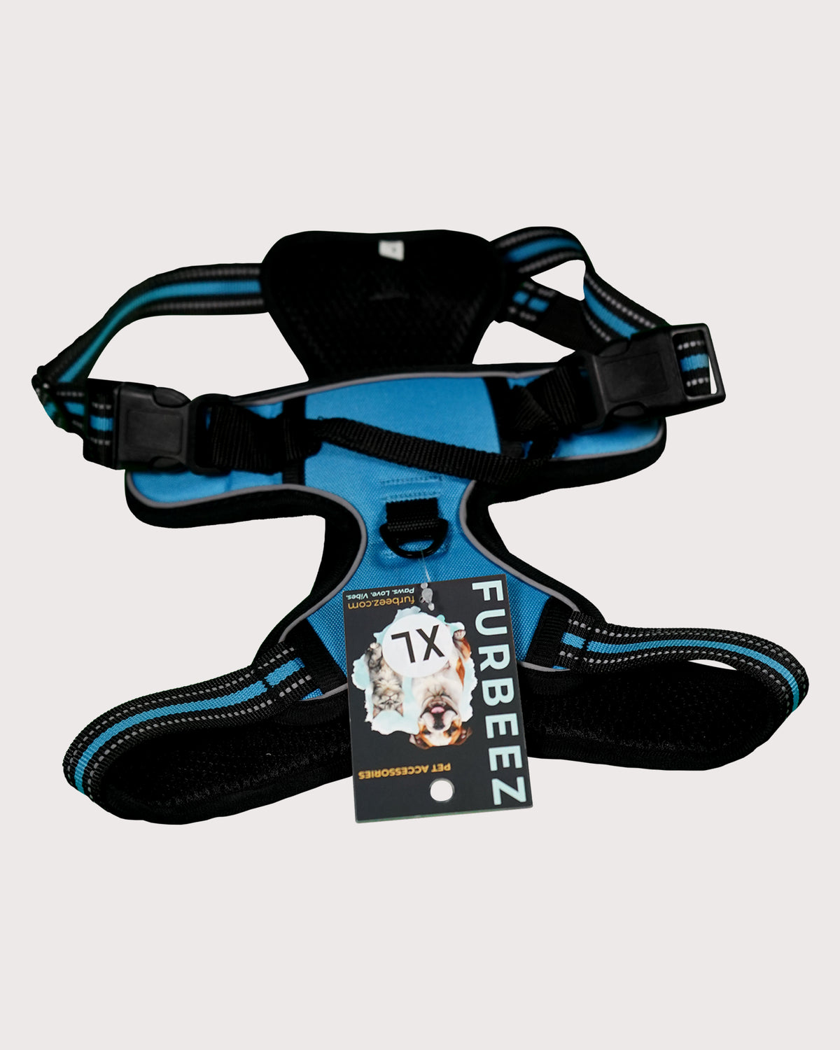 Furbeez Pet Accessories : Dog Harness Blue/XL