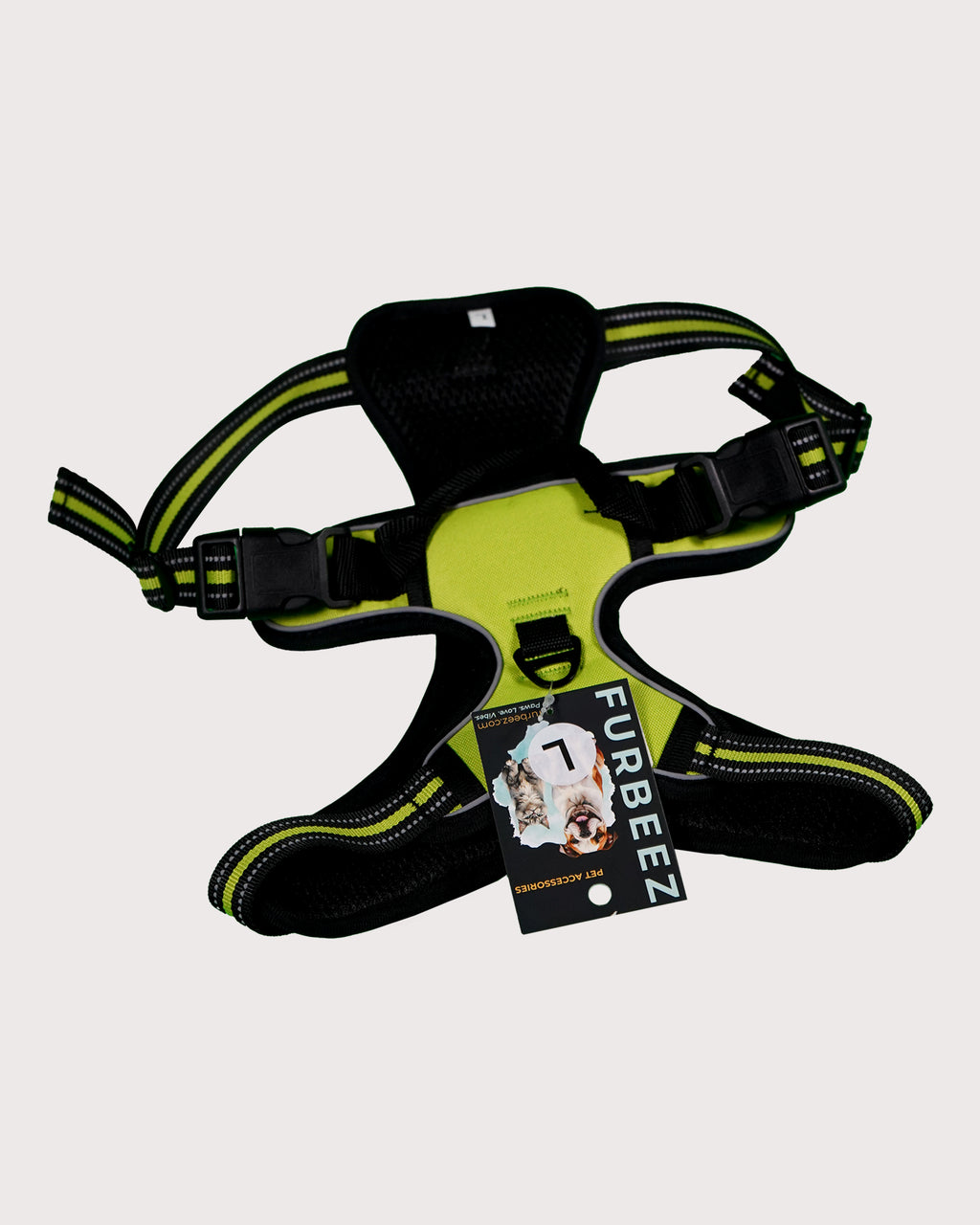 Furbeez Pet Accessories : Dog Harness Green/Large