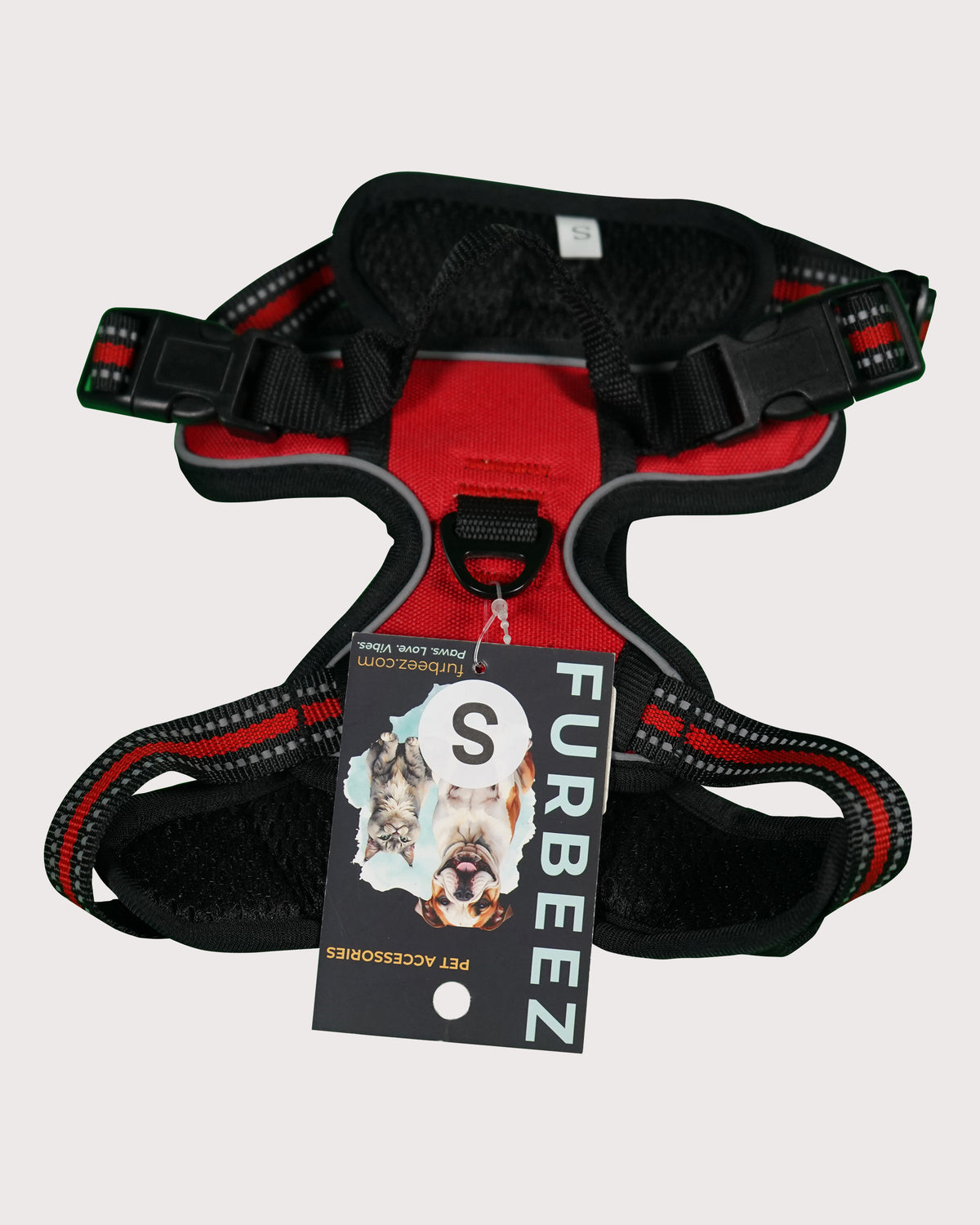 Furbeez Pet Accessories : Dog Harness Red/Small